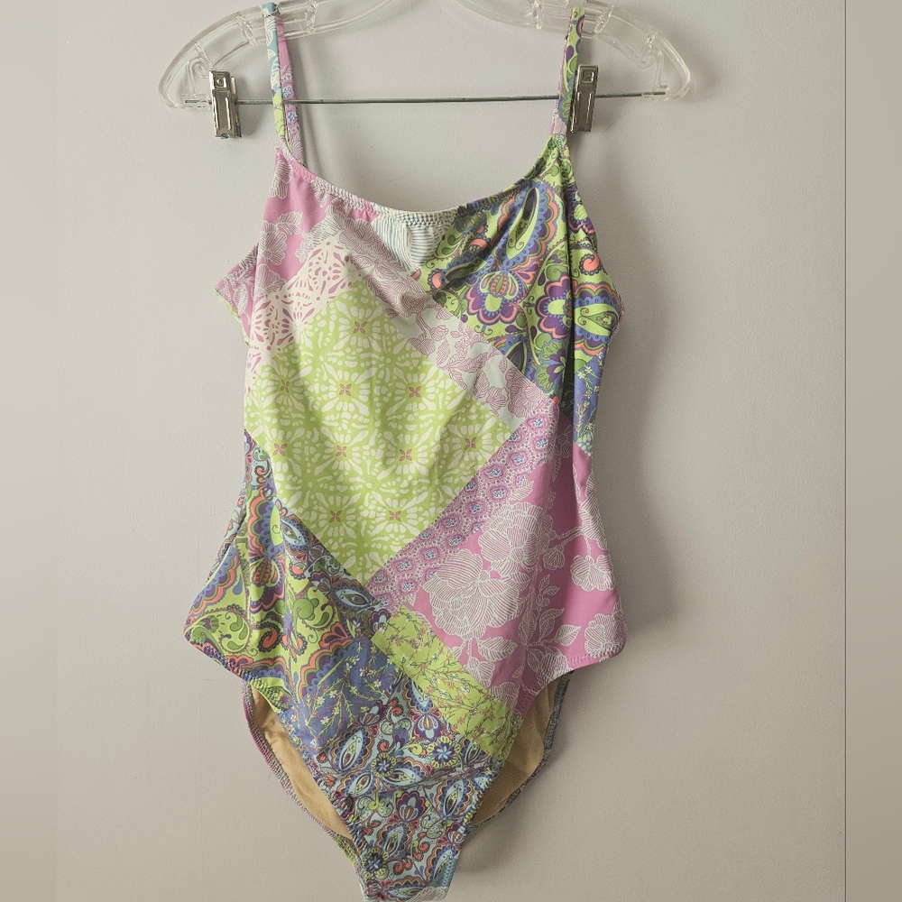 Garnet Hill Patchwork Quilt Style Swimsuit